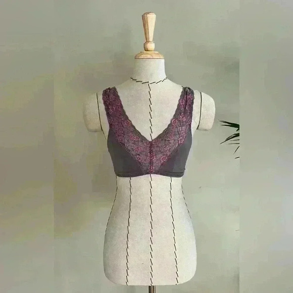 Cosabella Floral Lace Bralette in Purple Gray | Size XS | Micromodal Rayon - Picture 2 of 7